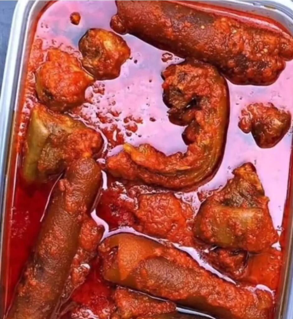 kponmo with Assorted Stew